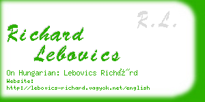 richard lebovics business card